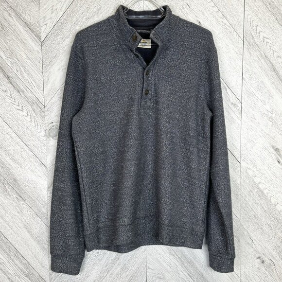 Marine Layer Clayton Sweatshirt Mens Size Small Textured Organic Cotton Blue - Picture 1 of 3